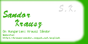 sandor krausz business card